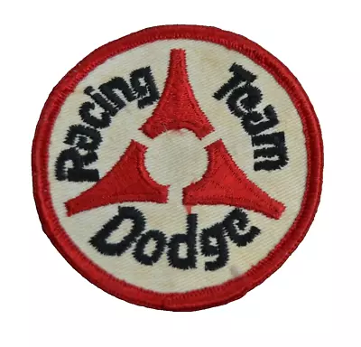 DODGE RACING TEAM Patch Sew-On Black/Red Vintage Embroidered Round 3  • $8