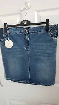 Ladies Blue Denim Short Maternity Skirt Size 10 From Next Brand New  • £12.99