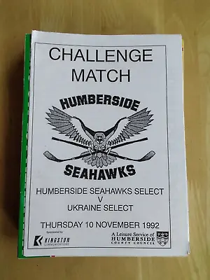 1992/93 Humberside Seahawks V Ukraine Select - Rare Challenge Match • £1.99