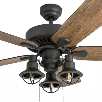 52  Ceiling Fan + Remote Nautical Steampunk Light Rustic Farmhouse Lodge Cabin • $249.99