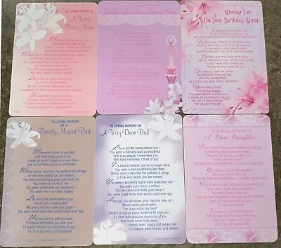 GRAVE MEMORIAL CARDS ~Plastic Weatherproof~Various Relations Mother's Day Xmas • £2.99