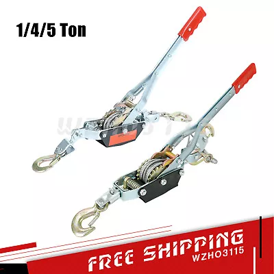 5 Ton Hand Puller Heavy Duty Winch Pull Hoist Come Along Cable 3 Hooks 2 Gear US • $42.88