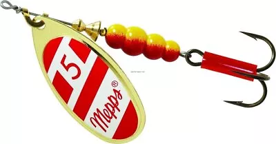 Mepps Aglia In-Line Spinner 1/2Oz Plain Treble Hook Gold/Red/White Blade B5 G/RW • $9.94