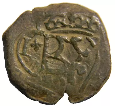  Spain-B 1659 On A 1624 Host 8 Maravedis Cob Coin  (01011)   • $44.95