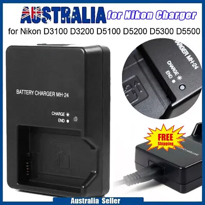 Mains Wall Battery Charger MH-24 For Nikon D3100 D3200 D5100 D5200 D5300 D5500 • $14.81