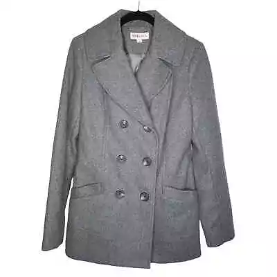 Merona Gray Short Wool Double Breasted Pea Coat Women’s Size Small • $29.99