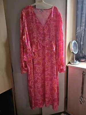 70s Style Satin Feel Maxi Dress Size 24 Simply Be • £25
