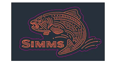 $3 • Buy Simms Fishing Decal - 3  X 2 