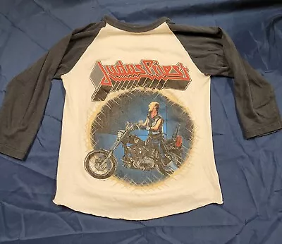 Vintage Judas Priest Raglan Tshirt Rock Concert Band Shirt • $49
