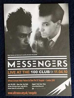 MESSENGERS - Ultravox Special One Of 100 Club Gig 11.4.2010. • £2.85
