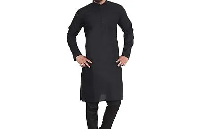 Men's Kurta Cotton Fabric Indian Ethnic Dress Mens Tunic Kurta Plain Full Sleeve • $17.21