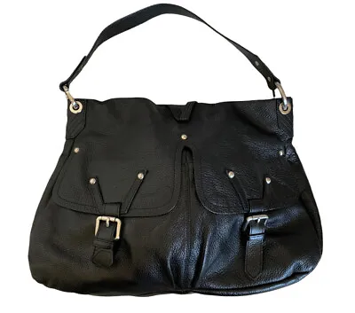 Victor Pebbled Leather Hobo Bag Purse Satchel Bohemian Large Silver Hardware • $49.08