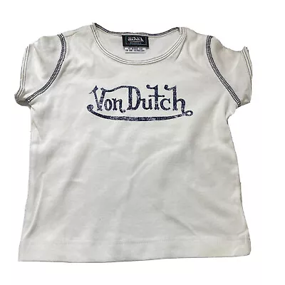 NWOT Von Dutch Kids 4  White T Shirt 90s Y2K VTG 2000s Vintage • $7.87