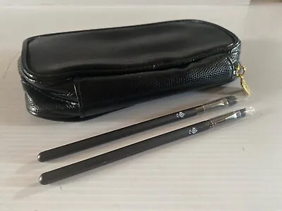 £15 • Buy Lancome Faux Leather Makeup Bag And 2 Eyeshadow Blending Brushes - Angled & Oval
