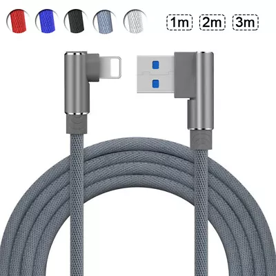 $3.76 • Buy 1M 2M 3M 90° Elbow Lead For IPhone IPad USB Sync Data Fast Charge Charger Cable