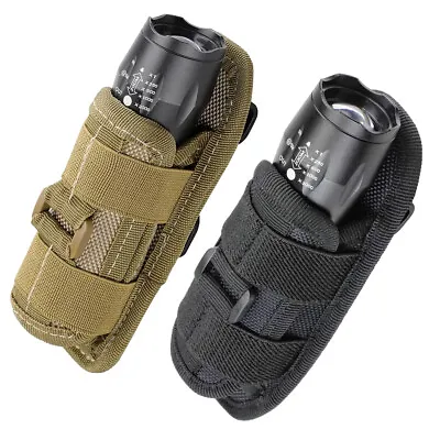 Tactical Molle Flashlight Holder Nylon Belt Holster Flashlight Torch Case Pouch • $5.89