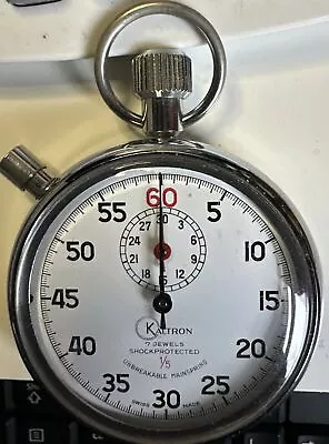 Swiss Made Kaltron 7 Jewels 1/5 Mechanical Vintage Wind Up Stopwatch • $25