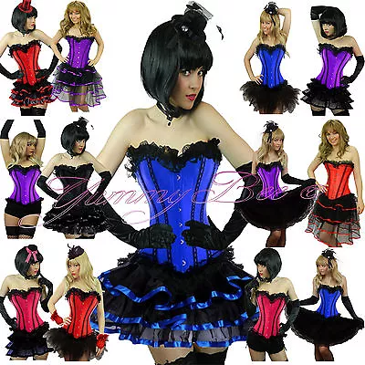 Burlesque Costume Corset Dress Tutu Skirt Fancy Dress Plus Size 6-28 Halloween • £18.97