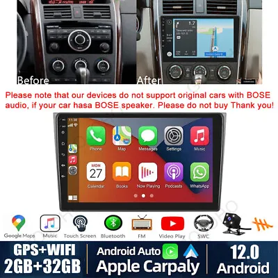 Android 12.0 Car Radio GPS Navi Stereo Wifi CarPlay For Mazda CX-9 CX9 2007-2015 • $119.59