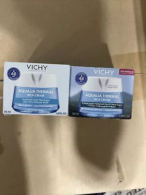 2 Vichy Aqualia Thermal Rich Face Cream Moisturizer With Hyaluronic Acid 1.69 Oz • $32.99