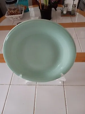 Vernon Kilns Early California 12  Turquoise Lite Green Chop Plate • $9.95