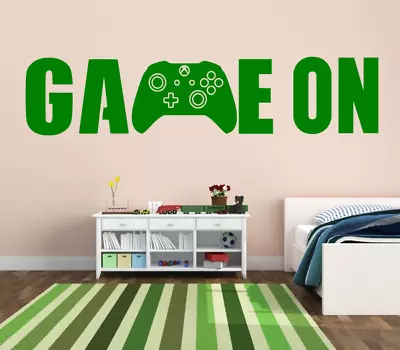£5.17 • Buy Gamer Controller PS4 XBOX PS5 Game On Boys Kid Wall Vinyl Decal Sticker V740
