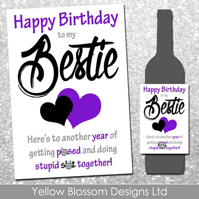 £2.79 • Buy Funny Birthday Wine Label Novelty Mum Dad Friend Sister Son Daughter Joke Gift 