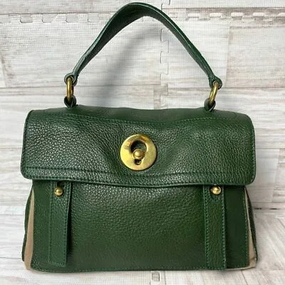 YVES SAINT LAURENT Muse TWO Green Leather Shoulder Bag From Japan Used • $373.50
