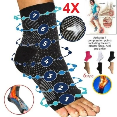 £1.49 • Buy 4x Plantar Fasciitis Compression Socks Heel Foot Arch Pain Relief Support 2 Pair