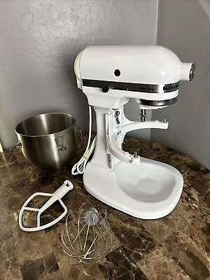 KitchenAid K5SSWH White Heavy Duty 5qt Lift Mixer  Bowl Attachments 10 Speed • $134.99