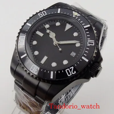 $79.12 • Buy 43mm Parnis Automatic Sterile Men Watch Date Black Pvd Plated Oyster Bracelet