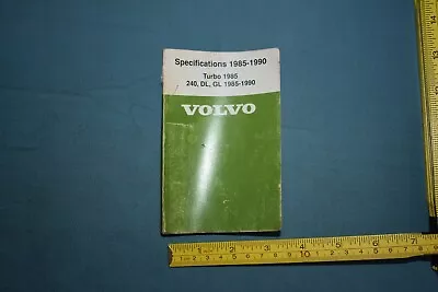 1985-90 Volvo 240 DL GL Turbo Pocket Data Specifications Service Shop Manual • $36.41