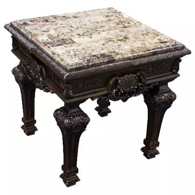 Best Master Traditional Solid Wood And Faux Marble Top End Table In Cherry • $721.99