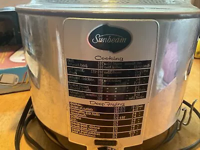 Vtg Sunbeam TCF-6 Aluminum Slow Cooker Deep Fryer W/ Basket Made In USA Heats Up • $46