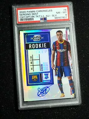 2020 Sergino Dest Panini Chronicles Rookie Ticket Silver Autographed /99 PSA 8 • $50