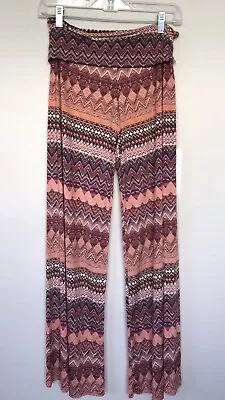 NWT South Moon Under Boho Tribal Print Flare Pants Yoga Palazzo Foldover Small • $20