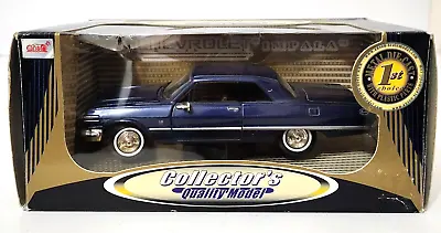 1:24 Scale 1963 Chevrolet Impala Blue Vintage Diecast Collection Anson Metal • $45