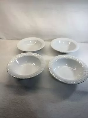 Corningware Tableware French White 8 1/4  Rim Soup Cereal. Pasta Bowl Set Of 4 • $29.99