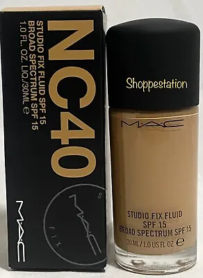 MAC Studio Fix Fluid Foundation SPF15 Shade NC40 Medium Beige Golden Peach 30ml • $35