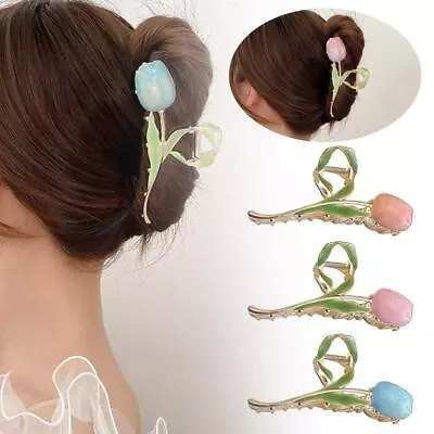 Girl Heart Hair Clip Tulip Flower Hair Clip Elegant Hair Claw Accesso Sell • $3.13