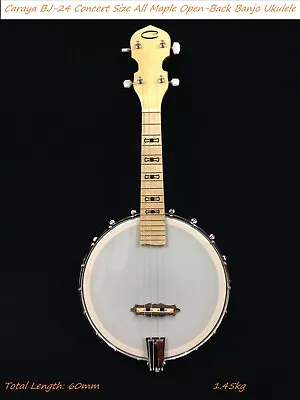 $255 • Buy Caraya Concert Size All Maple Open-Back Banjo Ukulele,Banjolele,4-String |BJ-24|