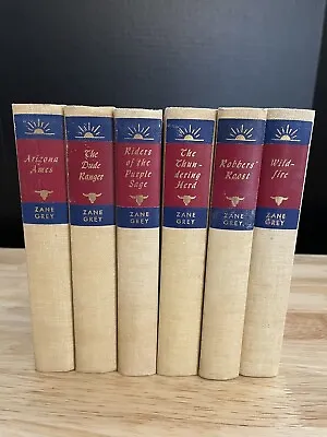 Lot Of 6 Zane Grey Western Novels Walter J. Black Hardcover 1930's-1950's • $24.99