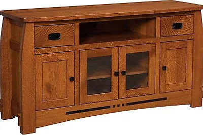 Amish Mission Colebrook Solid Wood TV Stand Console Cabinet 50  60  72  • $2499