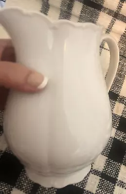 Vtg 6.75  White  HAAS & CAJZEK Fine Porcelain Farmhouse PITCHER Czech Republic 1 • $32.95