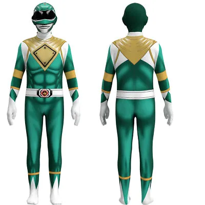 Mighty Morphin Power Rangers Costume Adults Kid Book Week Jumpsuit Cosplay Party • $28.70