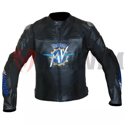 MV Agusta Men Motorbike Racing Leather Jacket • $219.99