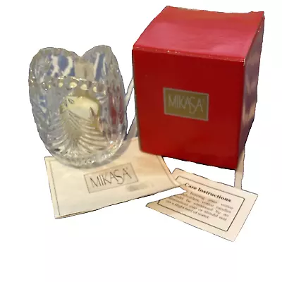 Mikasa Genuine Cut Crystal Glass Votive Candle Holder Christmas Tree Design • $9.86