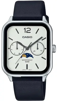 Casio Analog MTP-M305L-7A Moonphase Quartz Men's Watch Genuine Leather Band  • $149