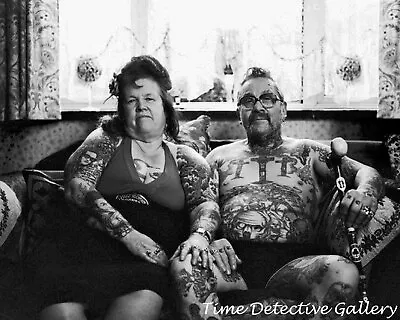 A Tattooed Couple - 1950s - Vintage Photo Print • $7.50