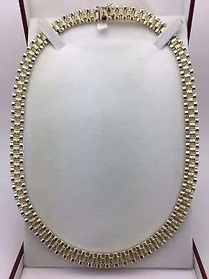 Men's 10k Yellow Gold Watch Link Chain Necklace 20  8.5mm 49 Grams • $3587.39